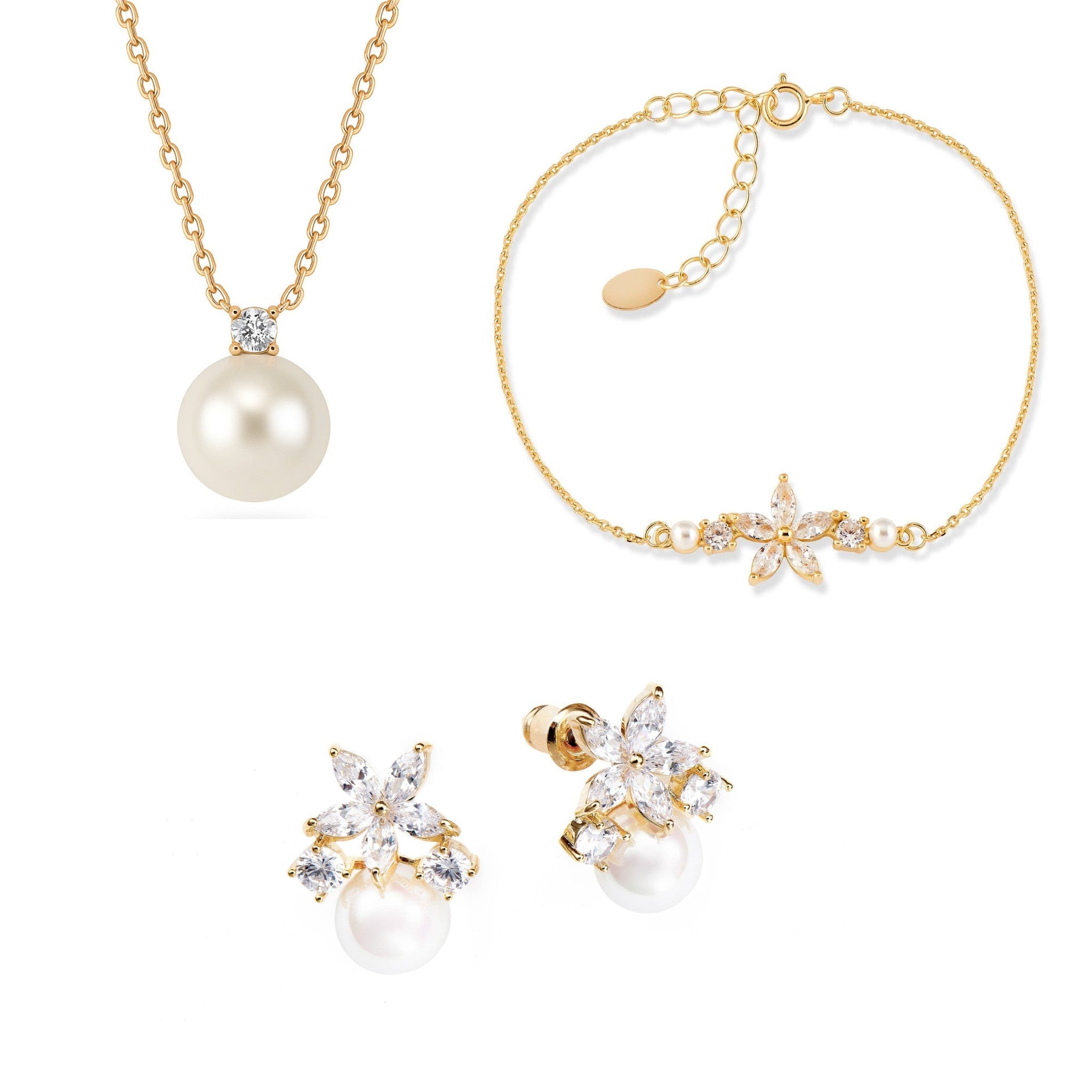 Ensemble Fleur Perla Gold