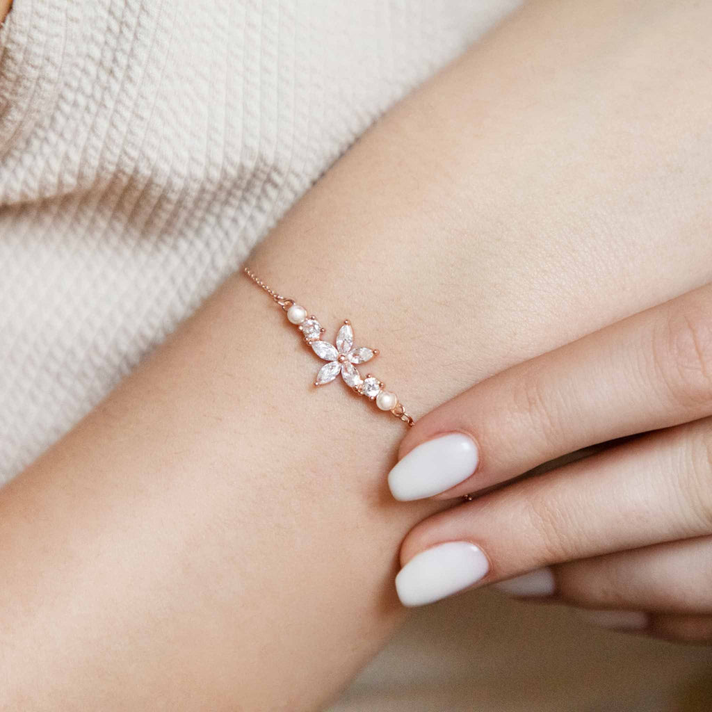Ensemble Fleur Perla Or Rose