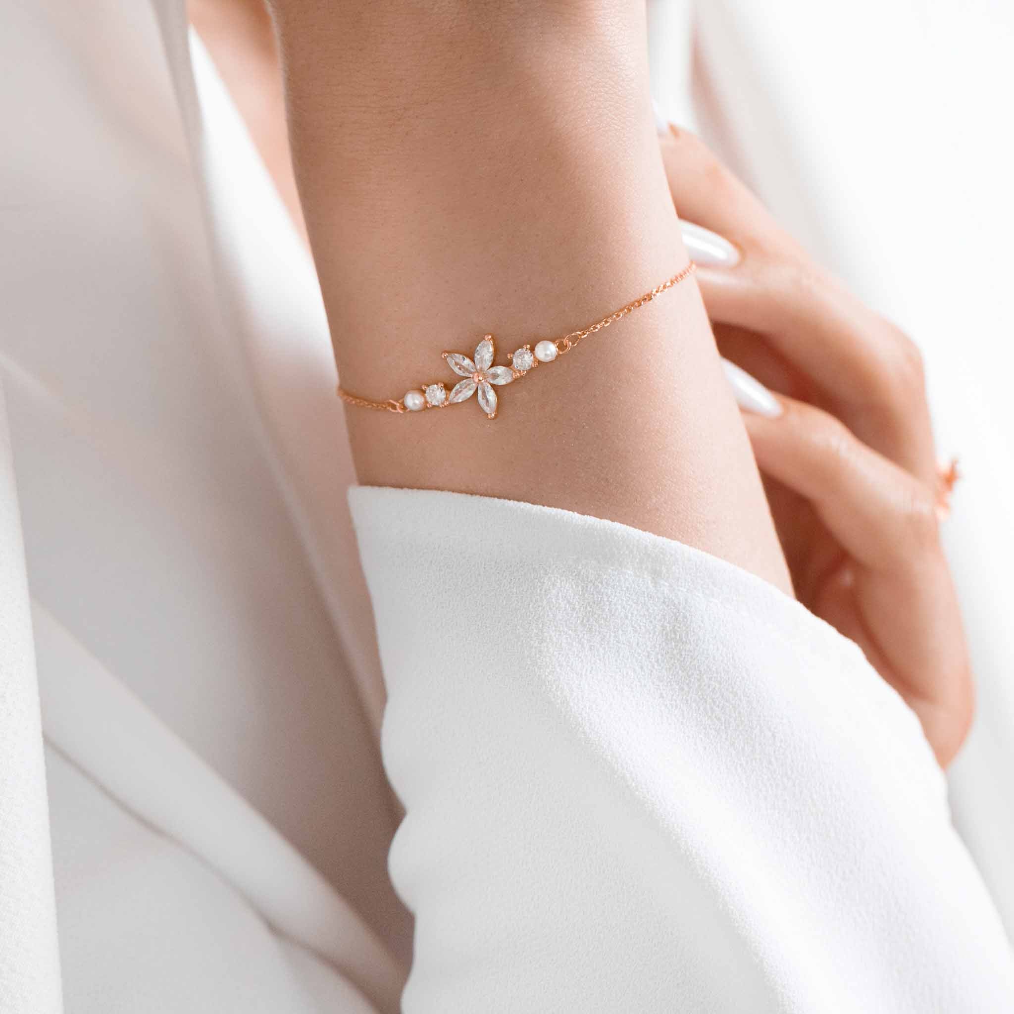 Ensemble Fleur Perla Or Rose