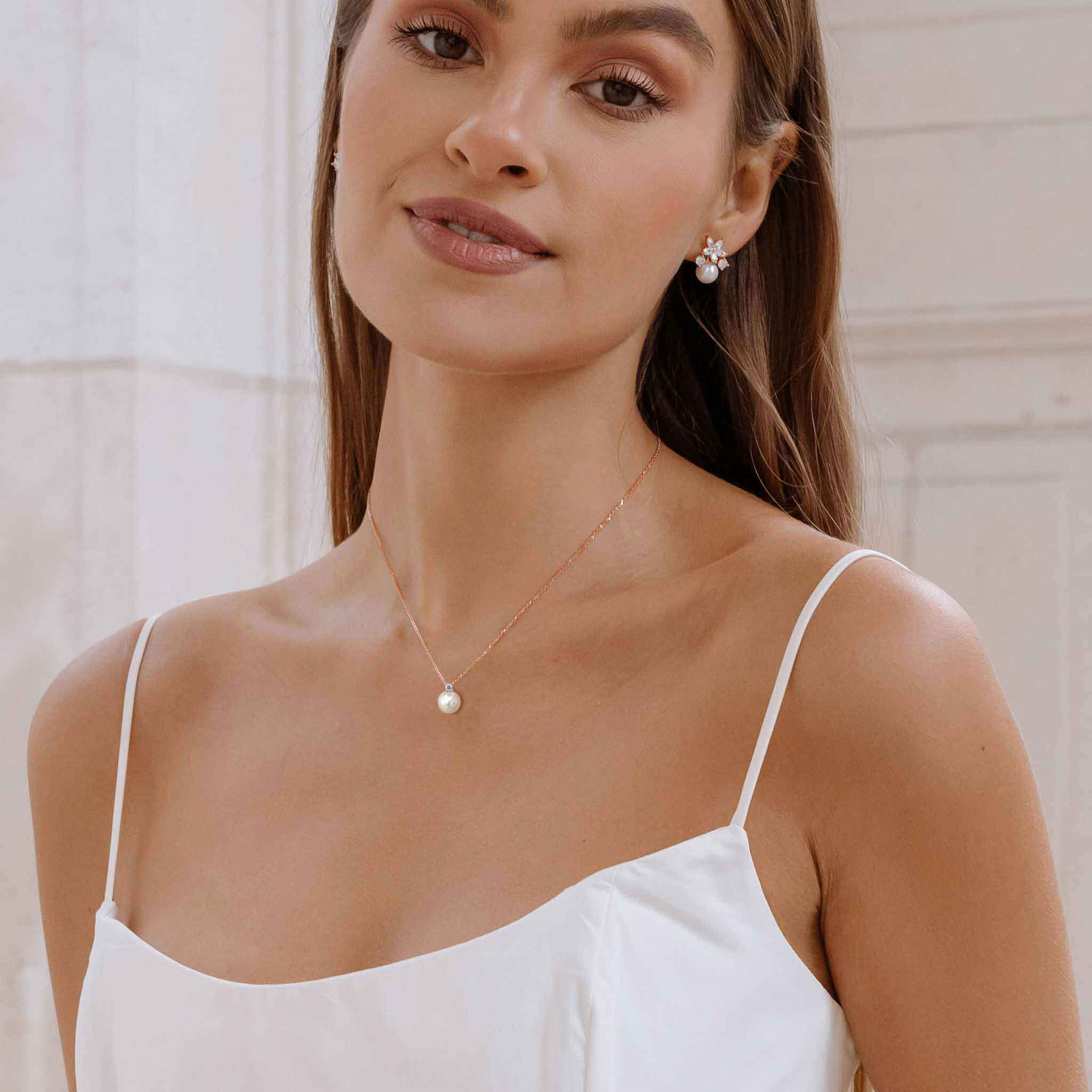Collier Perla Or Rose, S925