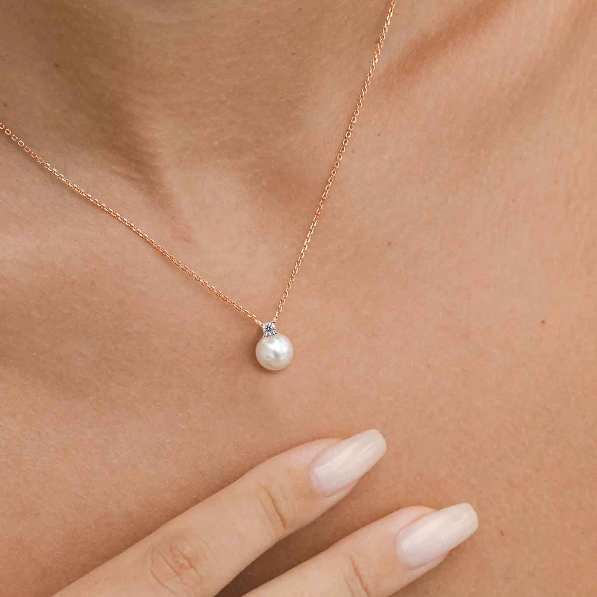 Collier Perla Or Rose, S925